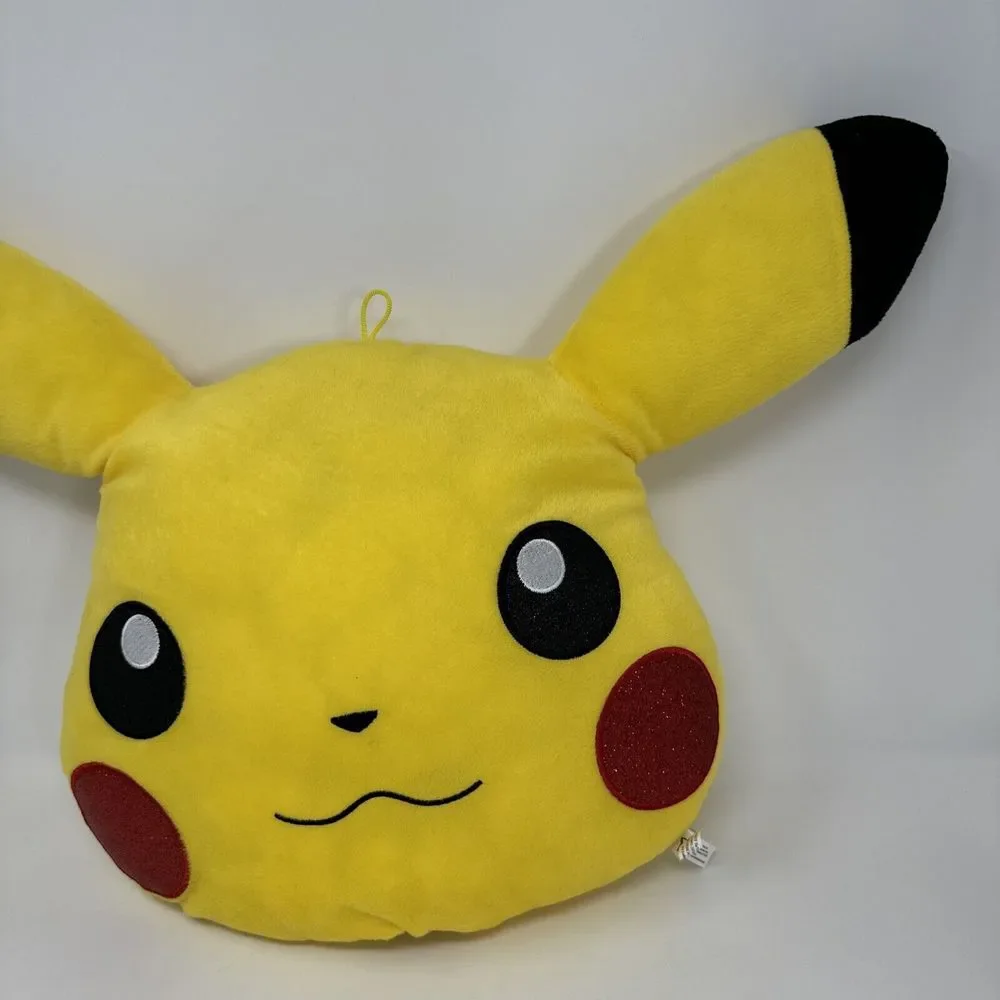 Pokemon Pikachu Plush Pillow Head Doll Plush‎ Animal Toy Factory Glitter Cheeks
